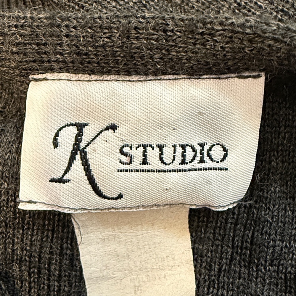 K Studio Vtg Maxi Sweater Dress Women’s M Ribbed Acrylic Wool Blend V Neck - Picture 2 of 10